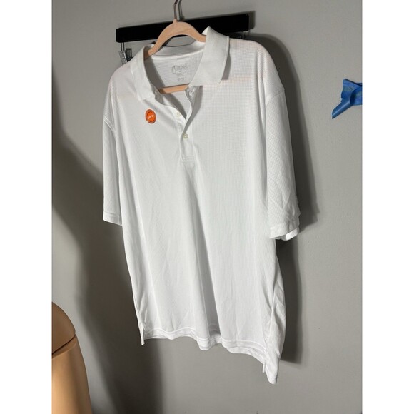 Izod Golf Collection Xtreme Function Checked Pattern Polo Shirt White Mens XL - Picture 15 of 15